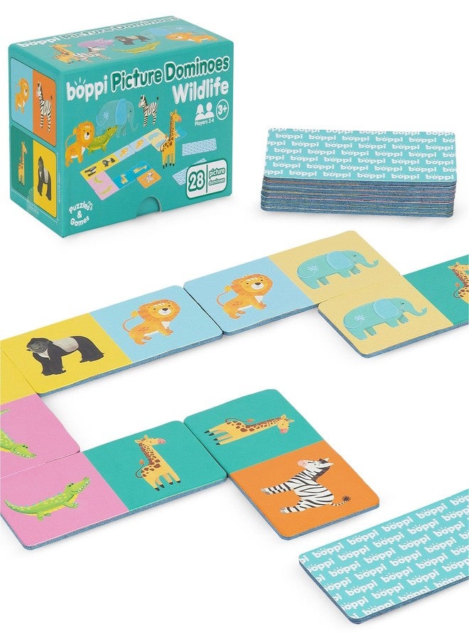 boppi Dominoes Set Picture Game for Toddlers - Colourful Wildlife Animal Themed Montessori/STEM Dominoes for Children - Games for 3 Year Olds and Up - Image 1